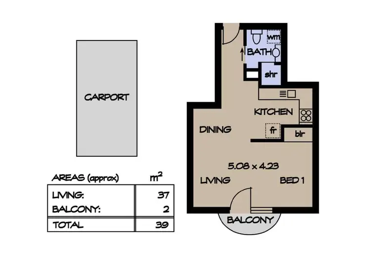 Floorplan of Homely apartment listing, 137/255 Hindley Street, Adelaide SA 5000