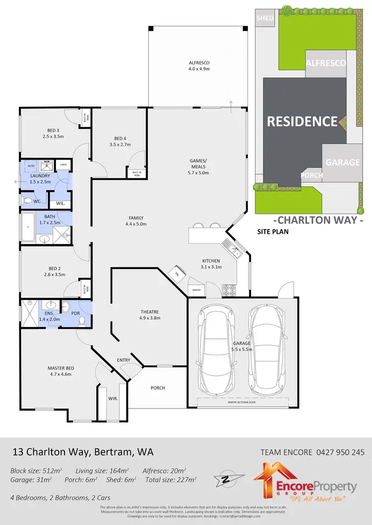 Floorplan of Homely house listing, 13 Charlton Way, Bertram WA 6167