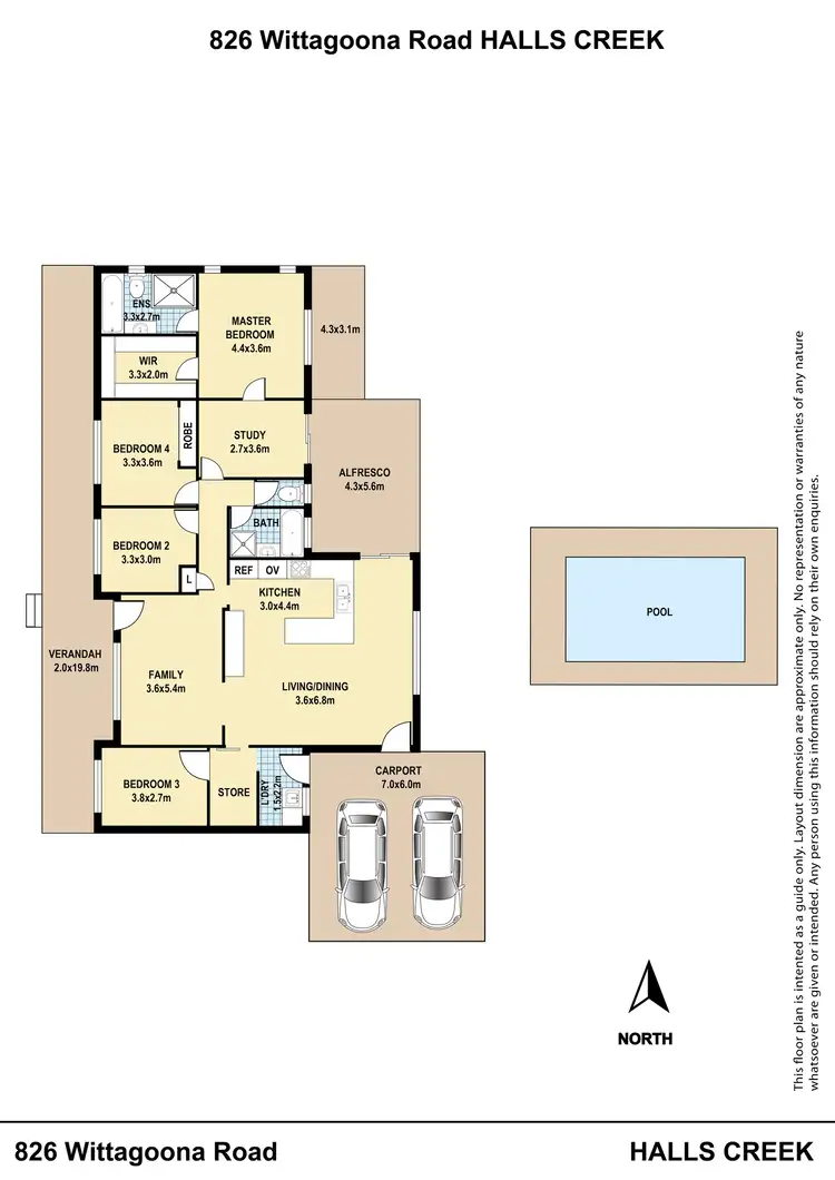 Floorplan of Homely rural property listing, "Riverside" 826 Wittagoona Road, Halls Creek NSW 2346