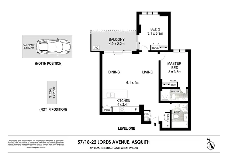 Floorplan of Homely apartment listing, 57/421 Pacific Highway, Asquith NSW 2077