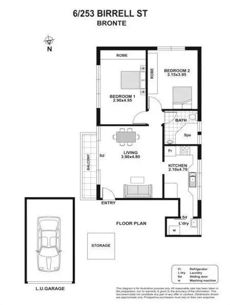 Floorplan of Homely apartment listing, 6/253 Birrell Street, Bronte NSW 2024
