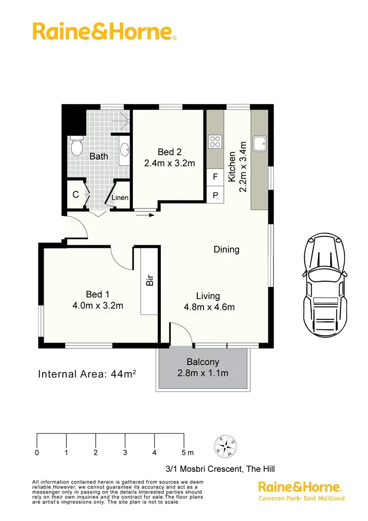 Floorplan of Homely unit listing, 3/1 Mosbri Crescent, The Hill NSW 2300