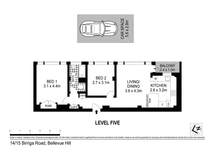Floorplan of Homely apartment listing, 14/15 Birriga Road, Bellevue Hill NSW 2023