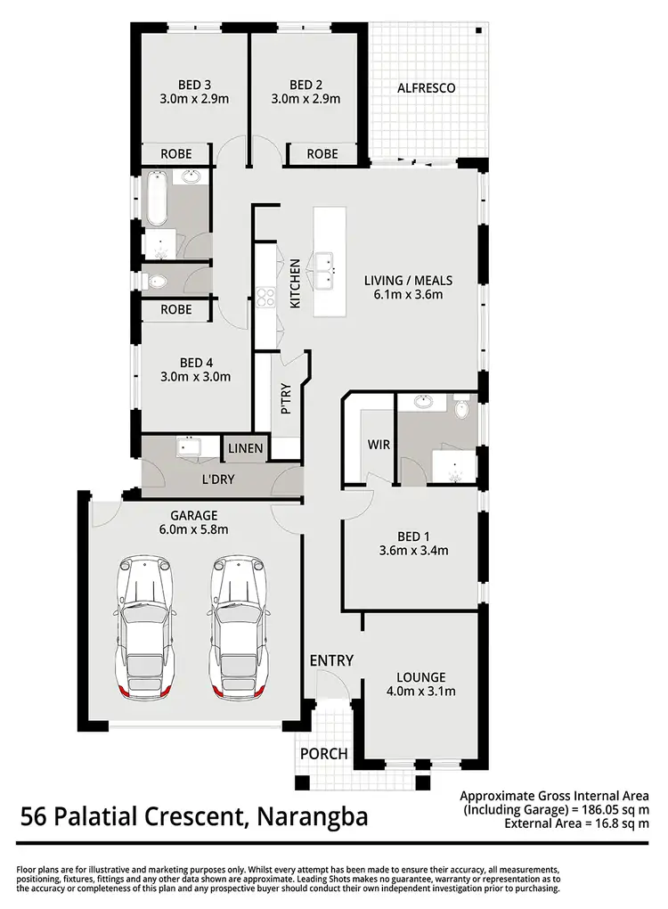 Floorplan of Homely house listing, 56 Palatial Crescent, Narangba QLD 4504