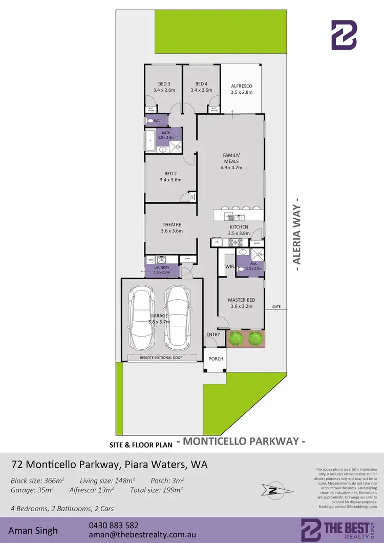 Floorplan of Homely house listing, 71 Monticello Parkway, Piara Waters WA 6112