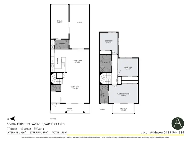 Floorplan of Homely townhouse listing, 66/302 Christine Avenue, Varsity Lakes QLD 4227