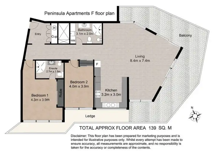 Floorplan of Homely apartment listing, 4F/5 Clifford Street, Surfers Paradise QLD 4217