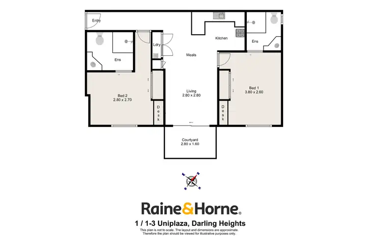 Floorplan of Homely unit listing, 1/1-3 Uniplaza Court, Kearneys Spring QLD 4350