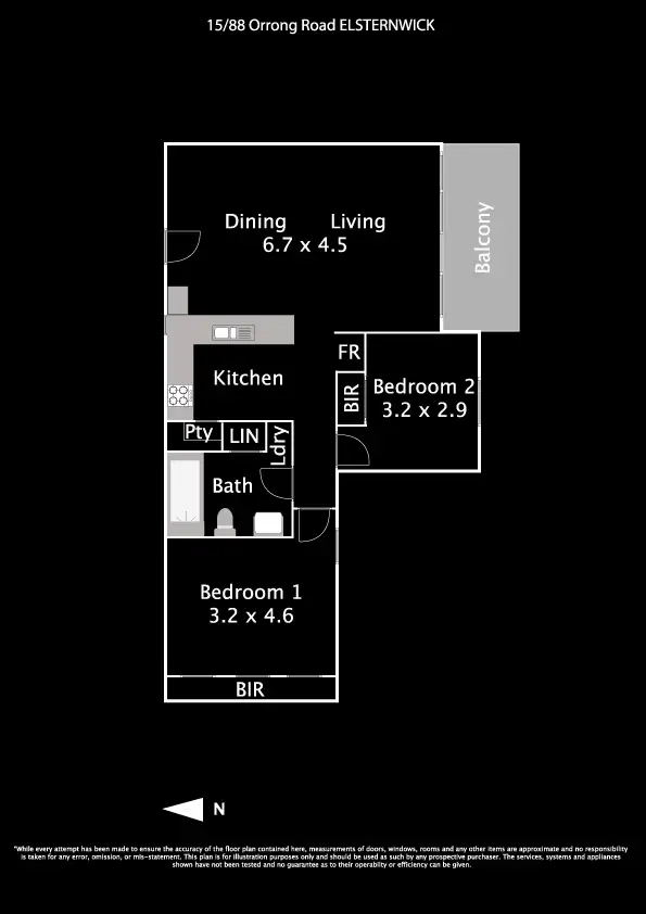 Floorplan of Homely apartment listing, 15/88 Orrong Road, Elsternwick VIC 3185