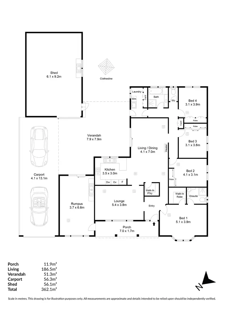 Floorplan of Homely house listing, 25 Camelia Drive, Parafield Gardens SA 5107
