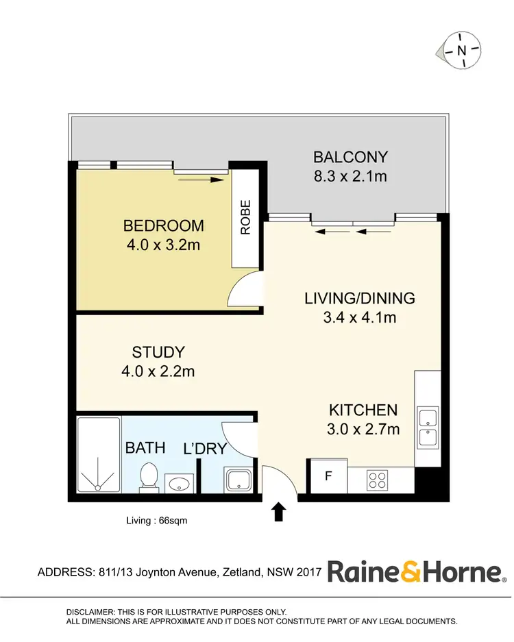 Floorplan of Homely apartment listing, 811/13 Joynton Avenue, Zetland NSW 2017