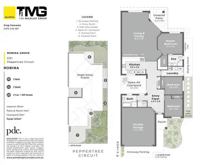 Floorplan of Homely semi-detached listing, 2/21 Peppertree Circuit, Robina QLD 4226