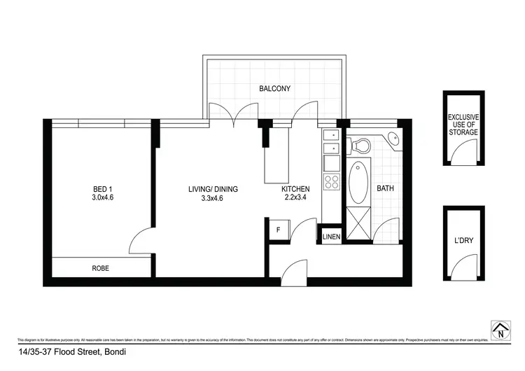 Floorplan of Homely apartment listing, 14/35-37 Flood Street, Bondi NSW 2026