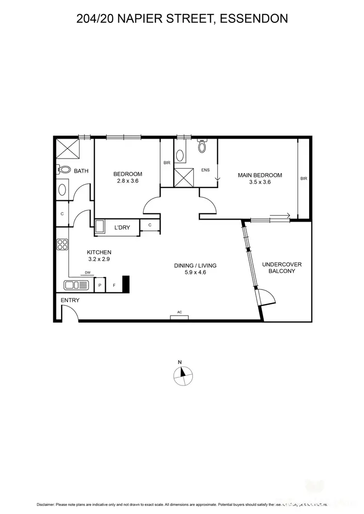 Floorplan of Homely apartment listing, 204/20 Napier Street, Essendon VIC 3040