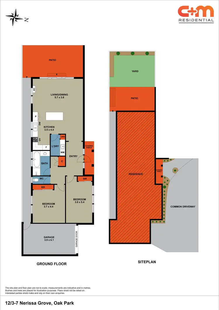 Floorplan of Homely townhouse listing, 12/3-7 Nerissa Grove, Oak Park VIC 3046