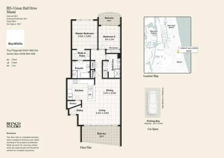 Floorplan of Homely apartment listing, 15B/1 Great Hall Drive, Miami QLD 4220