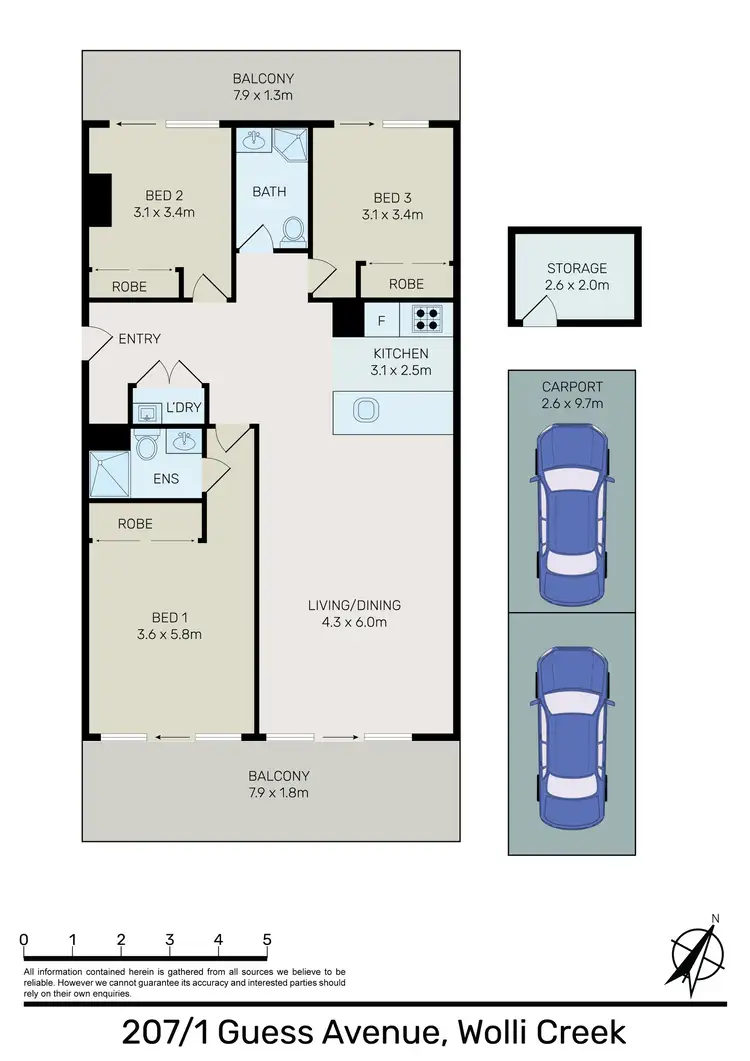 Floorplan of Homely apartment listing, 207/1 Guess Avenue, Wolli Creek NSW 2205