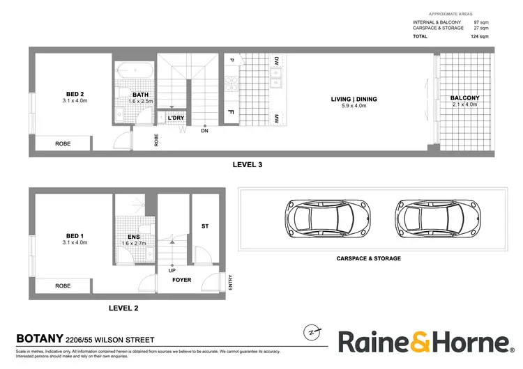 Floorplan of Homely apartment listing, 2206/55 Wilson Street, Botany NSW 2019
