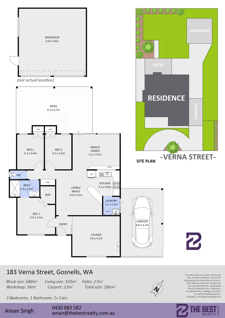 Floorplan of Homely house listing, 183 Verna Street, Gosnells WA 6110