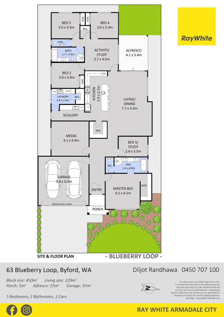 Floorplan of Homely house listing, 63 Blueberry Loop, Byford WA 6122
