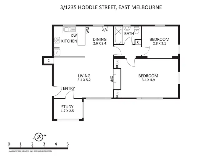 Floorplan of Homely apartment listing, 3/1235 Hoddle Street, East Melbourne VIC 3002