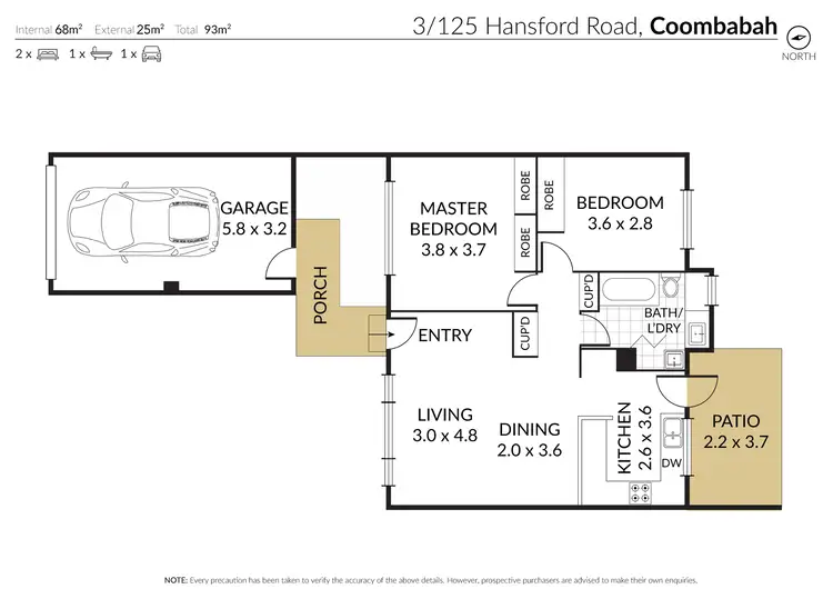 Floorplan of Homely townhouse listing, 3/125 Hansford Road, Coombabah QLD 4216