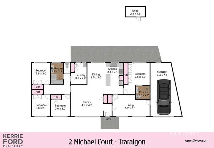 Floorplan of Homely house listing, 2 Michael Court, Traralgon VIC 3844