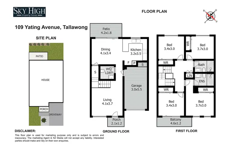 Floorplan of Homely townhouse listing, 109 Yating Avenue, Tallawong NSW 2762