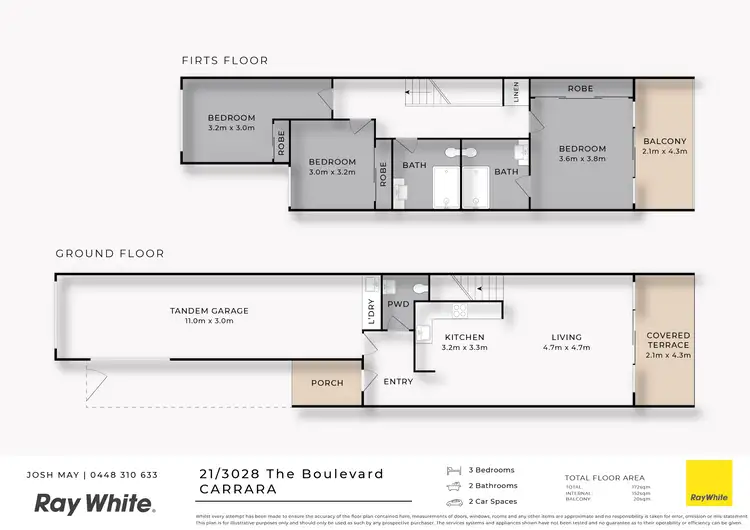 Floorplan of Homely townhouse listing, 21/3028 The Boulevard, Carrara QLD 4211