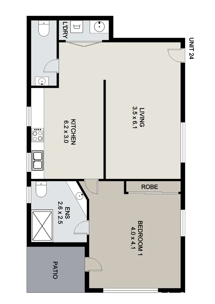 Floorplan of Homely apartment listing, 24/5 Flinders Parade, Gladstone Central QLD 4680