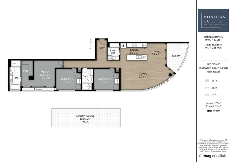 Floorplan of Homely apartment listing, 301/3550 Main Beach Parade, Main Beach QLD 4217
