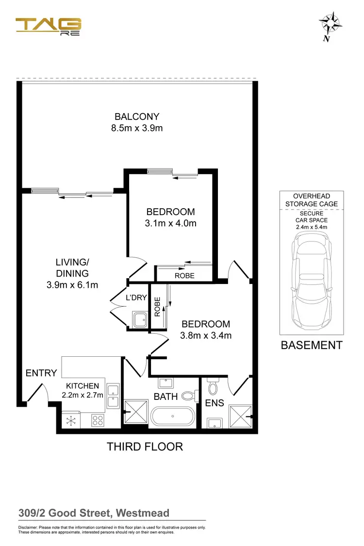 Floorplan of Homely unit listing, 309/2 Good Street, Westmead NSW 2145