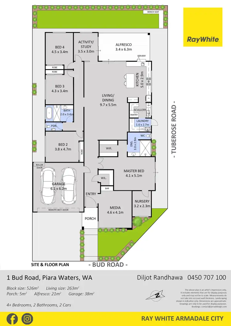Floorplan of Homely house listing, 1 Bud Road, Piara Waters WA 6112