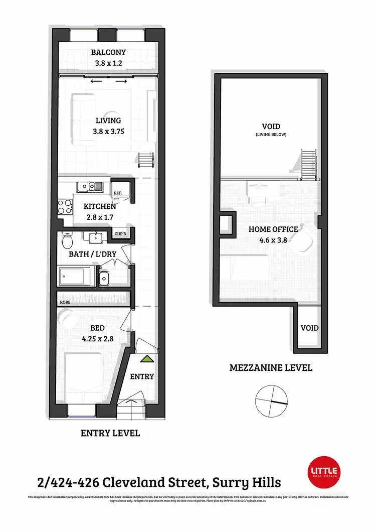 Floorplan of Homely apartment listing, 2/424-426 Cleveland Street, Surry Hills NSW 2010