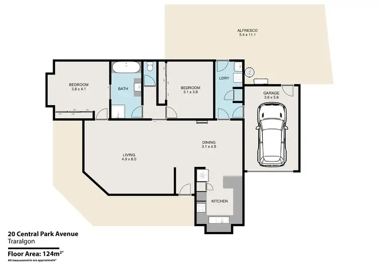 Floorplan of Homely house listing, 20 Central Park Avenue, Traralgon VIC 3844