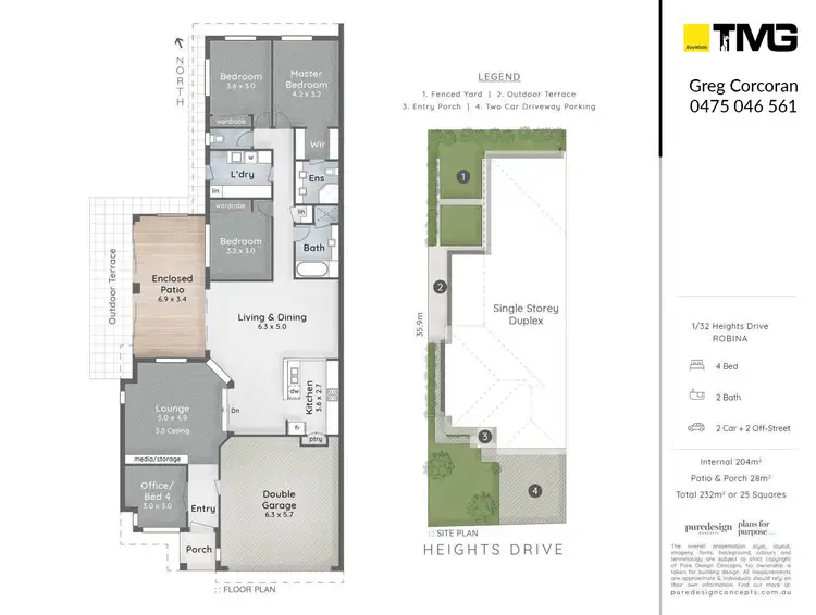 Floorplan of Homely semi-detached listing, 1/32 Heights Drive, Robina QLD 4226