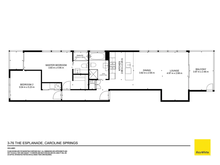Floorplan of Homely apartment listing, 3/76 The Esplanade, Caroline Springs VIC 3023