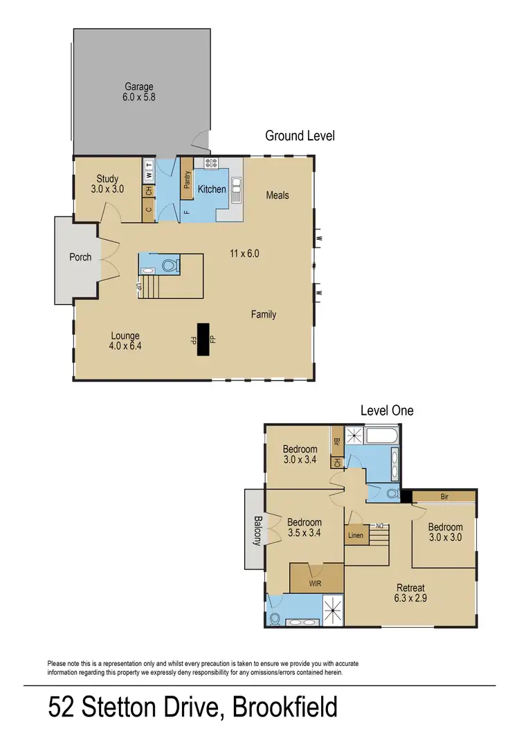 Floorplan of Homely house listing, 52 Stretton Drive, Brookfield VIC 3338