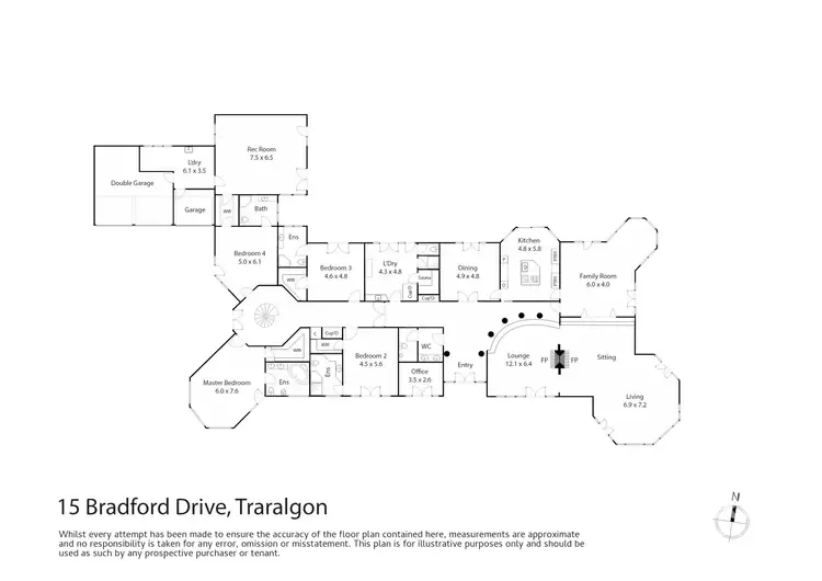 Floorplan of Homely house listing, 15 Bradford Drive, Traralgon VIC 3844