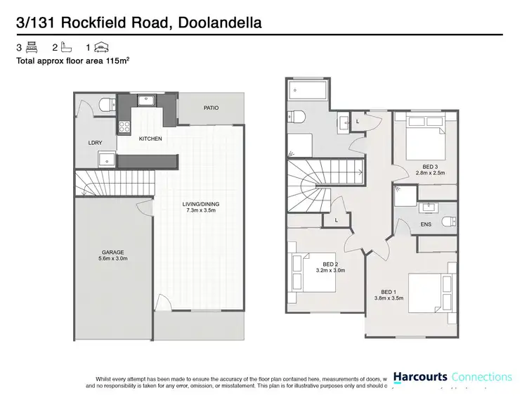 Floorplan of Homely townhouse listing, 3/131 Rockfield Road, Doolandella QLD 4077