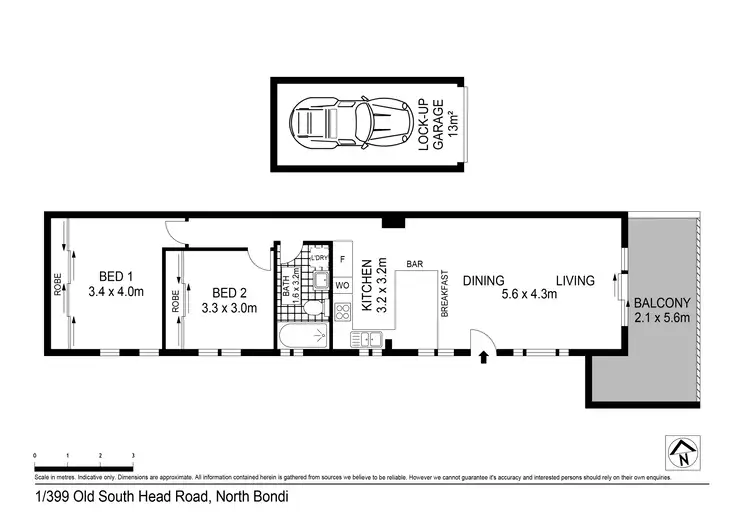 Floorplan of Homely apartment listing, 1/399-401 Old South Head Road, North Bondi NSW 2026