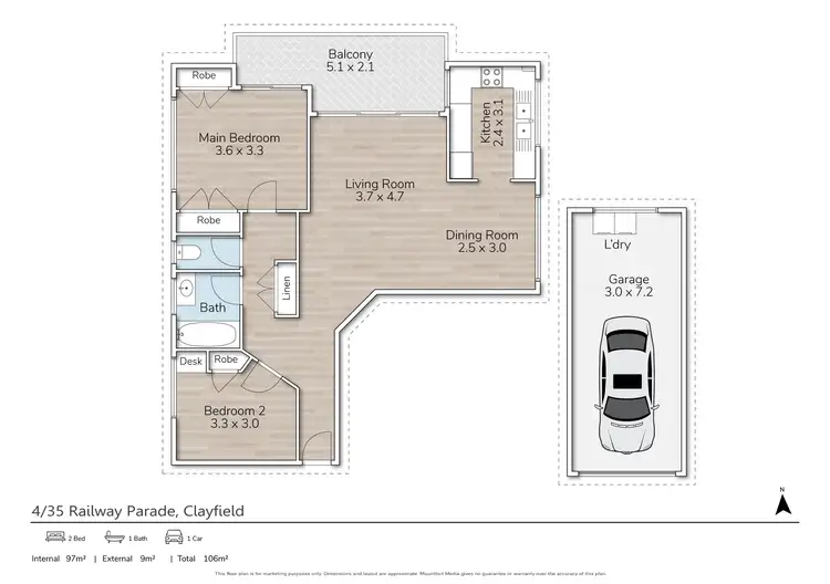 Floorplan of Homely unit listing, 4/35 Railway Parade, Clayfield QLD 4011