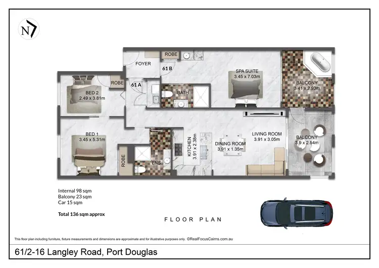 Floorplan of Homely apartment listing, 61/2-16 Langley Road, Port Douglas QLD 4877