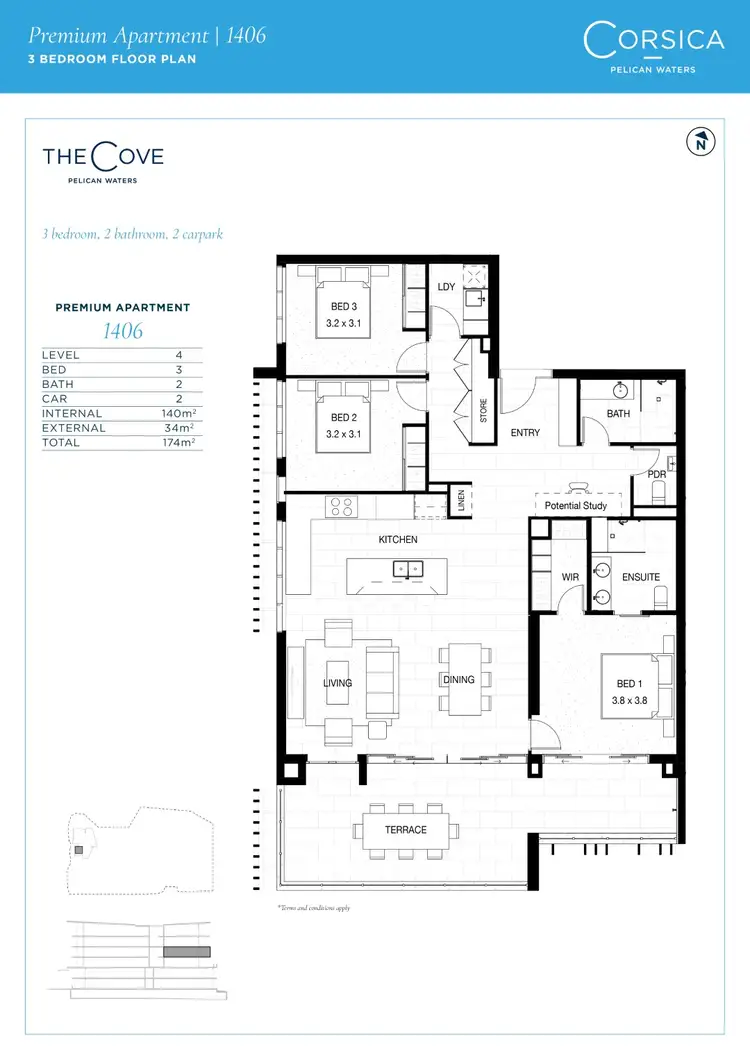 Floorplan of Homely unit listing, 1406/18 Spitfire Banks Drive, Pelican Waters QLD 4551