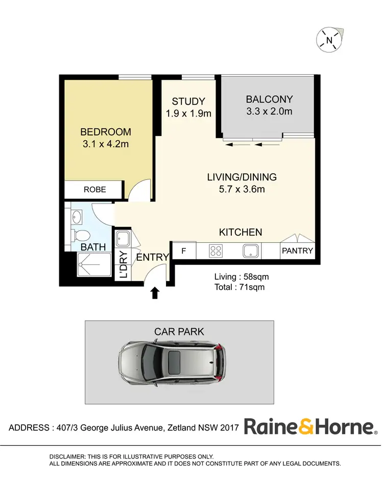 Floorplan of Homely apartment listing, 407/3 George Julius Avenue, Zetland NSW 2017