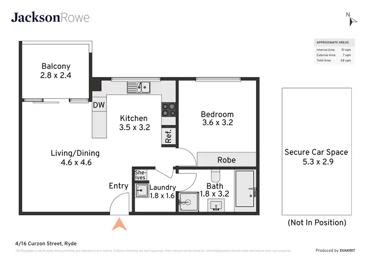 Floorplan of Homely unit listing, 4/16 Curzon Street, Ryde NSW 2112