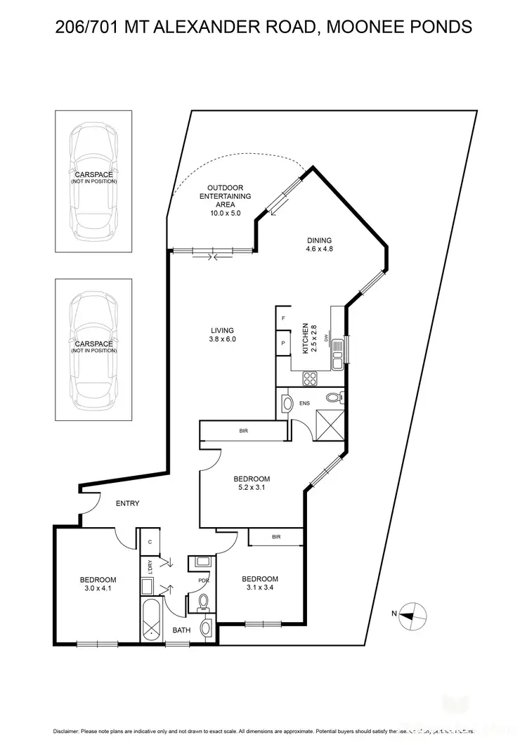 Floorplan of Homely apartment listing, 206/701 Mt Alexander Road, Moonee Ponds VIC 3039