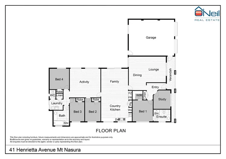 Floorplan of Homely house listing, 41 Henrietta Avenue, Mount Nasura WA 6112