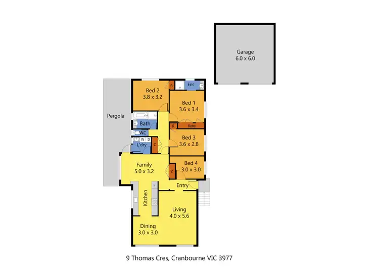 Floorplan of Homely house listing, 9 Thomas Crescent, Cranbourne VIC 3977