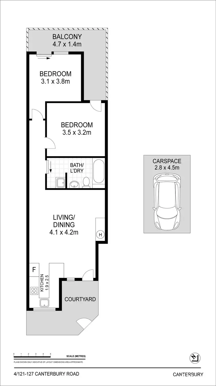 Floorplan of Homely unit listing, 4/121-127 Canterbury Road, Canterbury NSW 2193